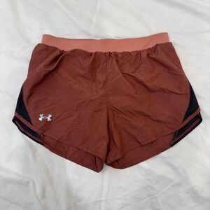 Under Armour HeatGear Fly By 2.0 Running Shorts Terracotta Pink/Black Small
